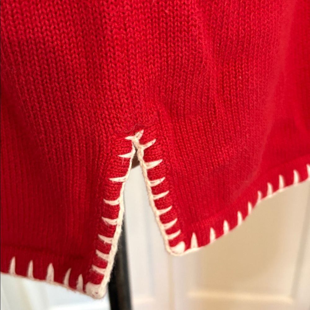 Quaker Factory sz L red sweater with white hearts - Picture 7 of 9